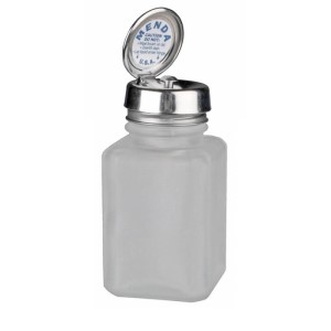 PURE-TOUCH\, SS\, SQUARE\, GLASS CLEAR FROSTED\, 4 OZ